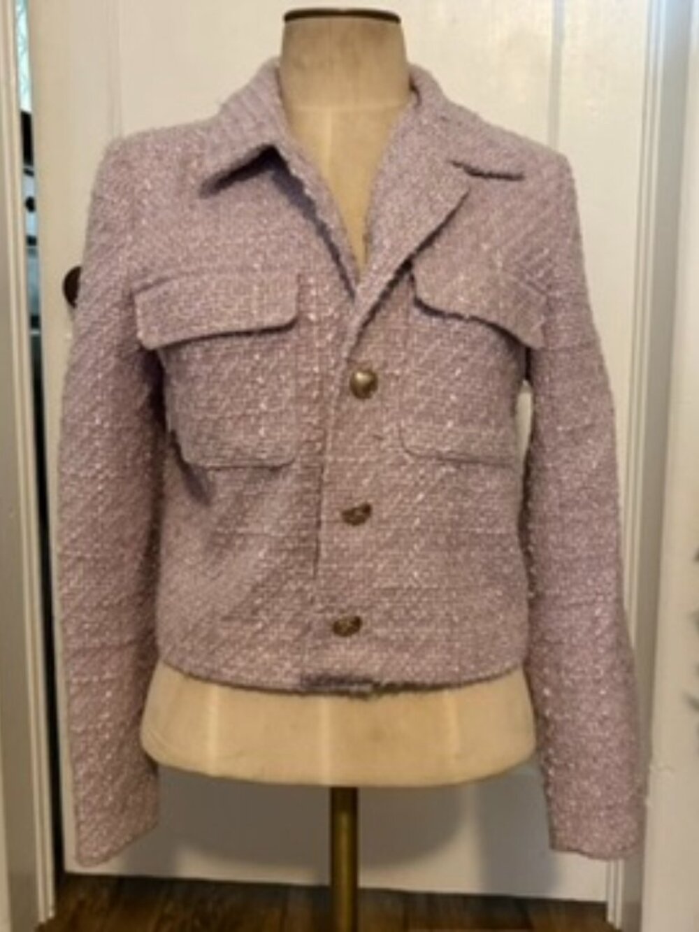 Purple tweed blazer jacket